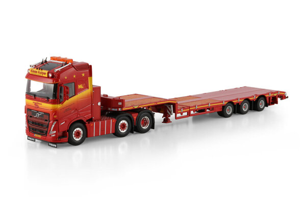 Volvo Volvo FH5 Globetrotter 6x2 Twin Steer + Extendable Semi Low Loader 3 Axle 'Klaas Kuiper Transport'  - 1:50 - WSI Models