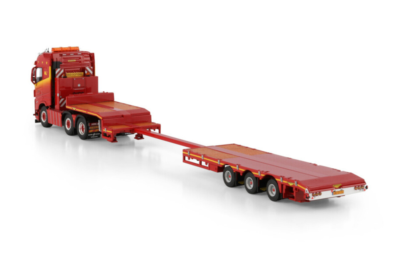 Volvo Volvo FH5 Globetrotter 6x2 Twin Steer + Extendable Semi Low Loader 3 Axle 'Klaas Kuiper Transport'  - 1:50 - WSI Models