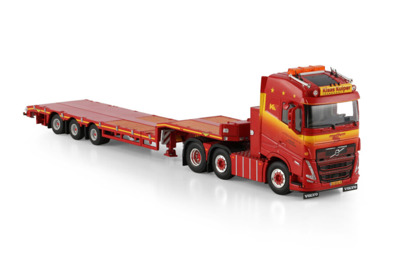 Volvo Volvo FH5 Globetrotter 6x2 Twin Steer + Extendable Semi Low Loader 3 Axle 'Klaas Kuiper Transport'  - 1:50 - WSI Models