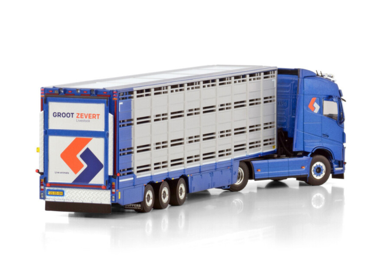 Volvo Volvo FH4 Globetrotter 4x2 + Live Stock Semitrailer 3 Axle 'Groot Zevert' - 1:50 - WSI Models
