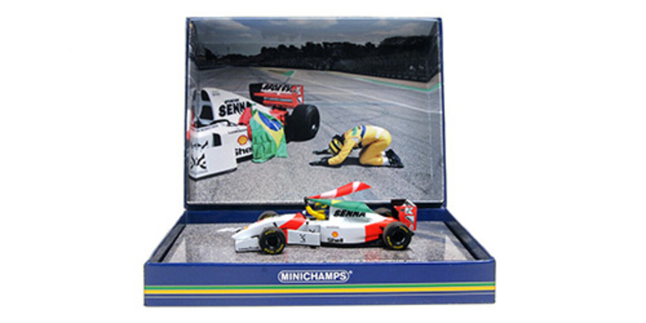 Formule 1 McLaren Ford MP4/8, Vettel, Tribute Imola 19.5.24 w Figurine + Flag - 1:43 - Minichamps