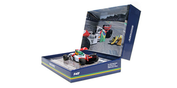 Formule 1 McLaren Ford MP4/8, Vettel, Tribute Imola 19.5.24 w Figurine + Flag - 1:43 - Minichamps