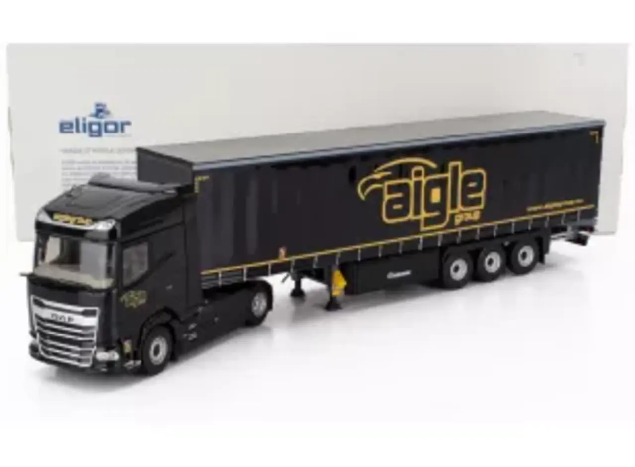 DAF DAF XG Tractor 4x2 + Semi Curtainside Semitrailer 3 Axle 'Aigle Group' 2022 - 1:43 - Eligor DAF DAF XG Tractor 4x2 + Semi Curtainside Semitrailer 3 Axle 'Aigle Group' 2022 - 1:43 - Eligor
