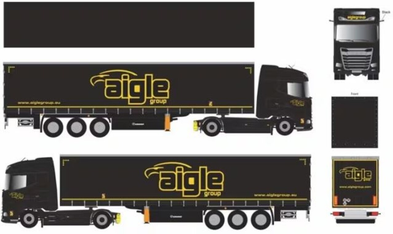 DAF DAF XG Tractor 4x2 + Semi Curtainside Semitrailer 3 Axle 'Aigle Group' 2022 - 1:43 - Eligor DAF DAF XG Tractor 4x2 + Semi Curtainside Semitrailer 3 Axle 'Aigle Group' 2022 - 1:43 - Eligor