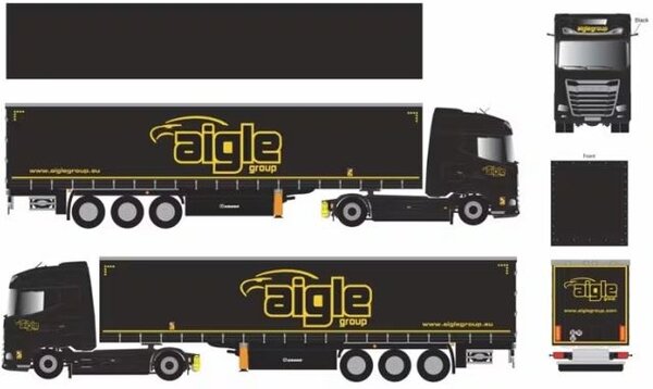 DAF DAF XG Tractor 4x2 + Semi Curtainside Semitrailer 3 Axle 'Aigle Group' 2022 - 1:43 - Eligor DAF DAF XG Tractor 4x2 + Semi Curtainside Semitrailer 3 Axle 'Aigle Group' 2022 - 1:43 - Eligor