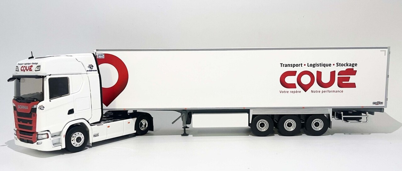 Scania Scania S500 Tractor 4x2 + Semi Reefer Trailer 3 Axle 'Coué Transports' 2021 - 1:43 - Eligor Scania Scania S500 Tractor 4x2 + Semi Reefer Trailer 3 Axle 'Coué Transports' 2021 - 1:43 - Eligor