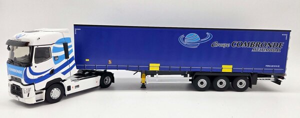 Renault Renault T- High Tractor 4x2 + Curtainside  Semitrailer 3 Axle 'Combronde Transports' 2023 - 1:43 - Eligor