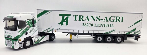 Renault Renault T-Line High Truck + Semi Curtainside Trailer 3 Axle 'Trans-Agri Transports' 2023 - 1:43 - Eligor