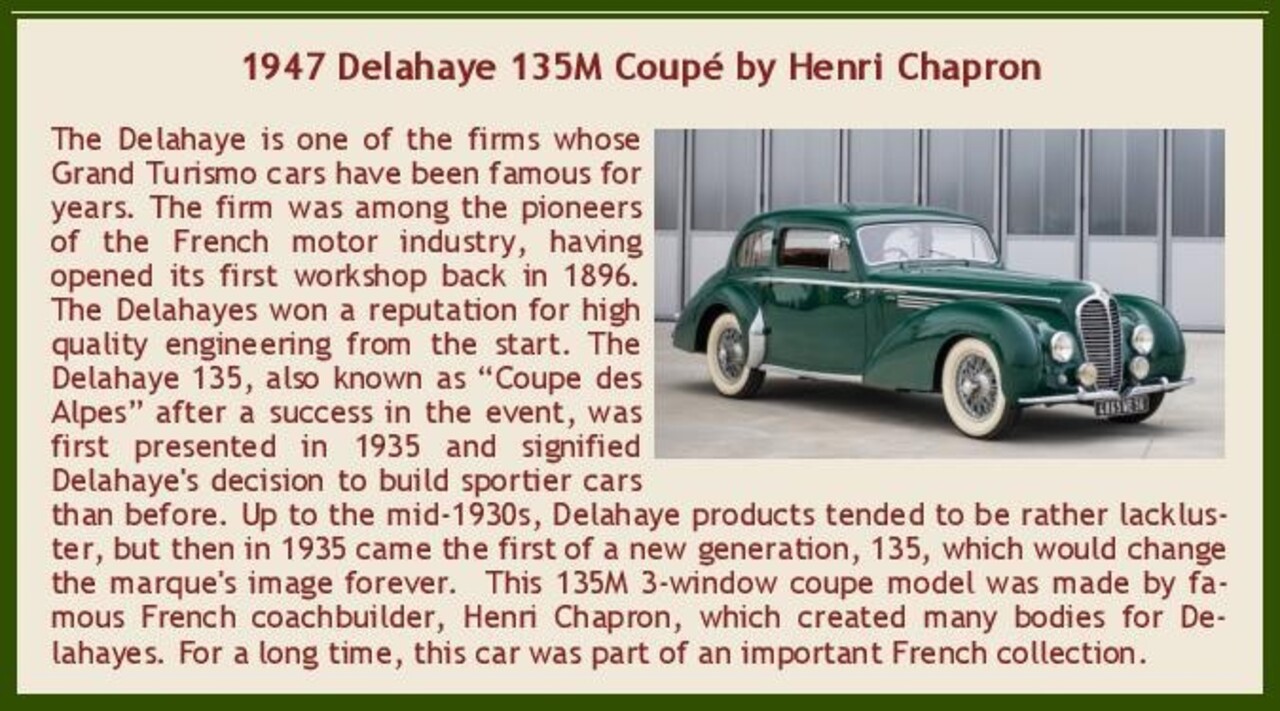 Delahaye Delahaye 135M Coupe by Henri Chapron 1947 - 1:43 - Esval Models Delahaye Delahaye 135M Coupe by Henri Chapron 1947 - 1:43 - Esval Models