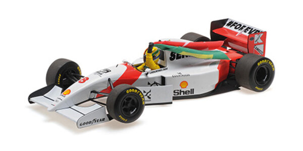 Formule 1 McLaren Ford MP4/8, Vettel, Tribute Imola 19.5.24 w Fig + Flag - 1:18 - Minichamps