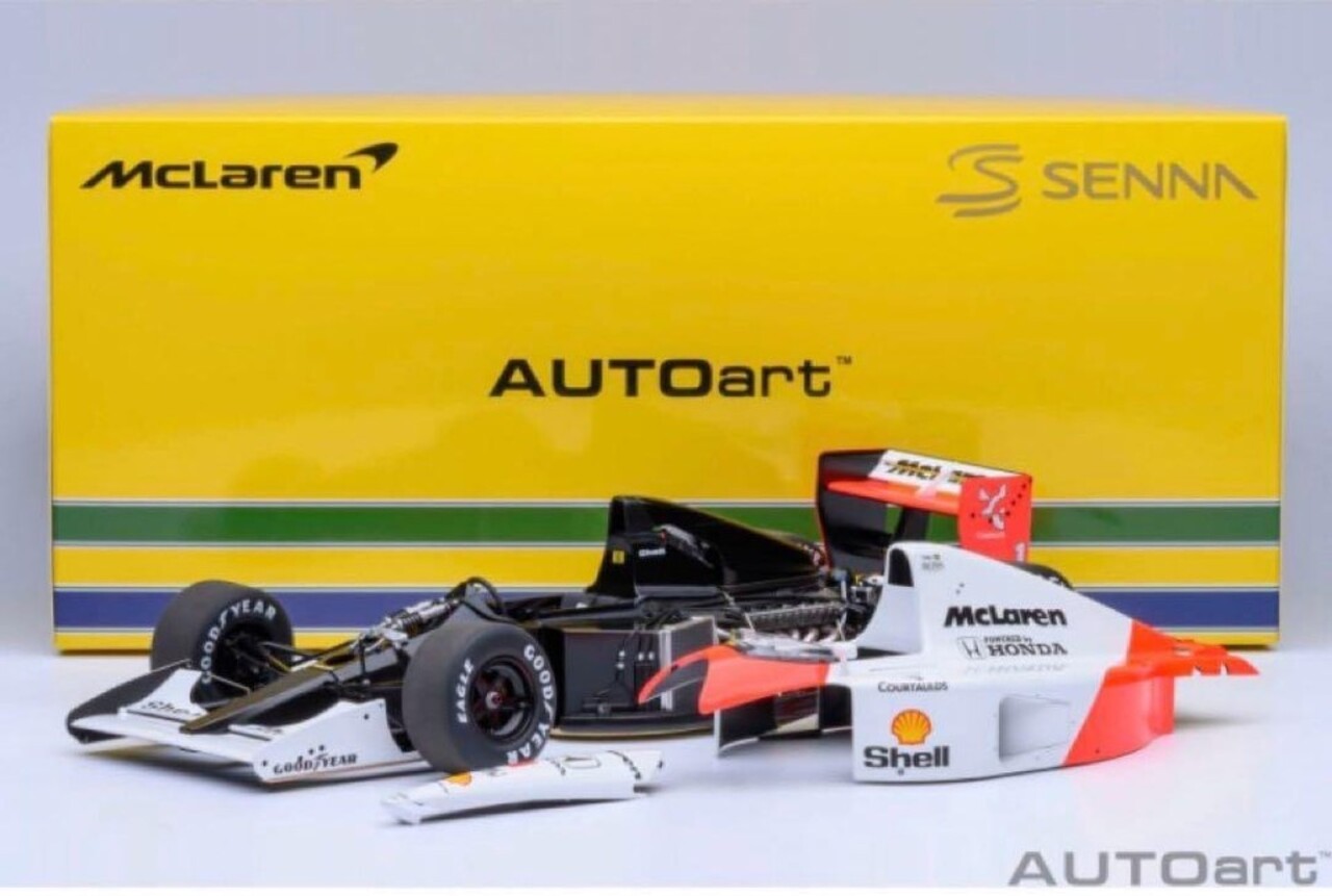 Formule 1 McLaren F1 MP4/6 Honda #1 World Champion 2nd GP Japan 1991 (A.Senna) + McLaren Logo- 1:18 - AUTOart