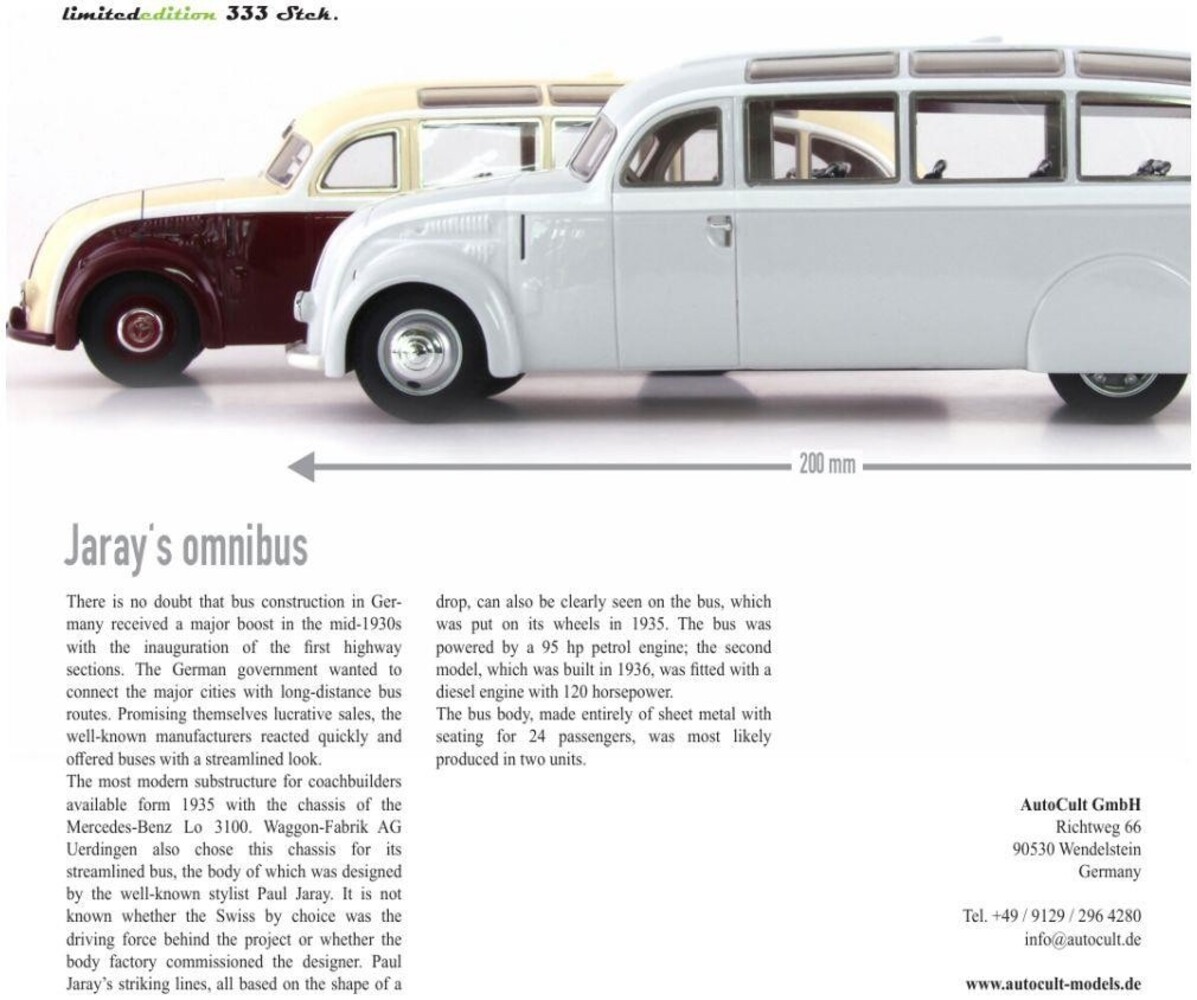 Mercedes-Benz Mercedes-Benz LO 3100 Uerdingen Autobus (Germany) 1935 - 1:43 - Autocult