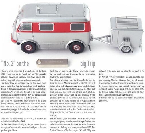 Tatra Tatra T805 + Trailer  "10 Years Autocult + USB Anniversary Set" (CZ) - 1:43 - Autocult