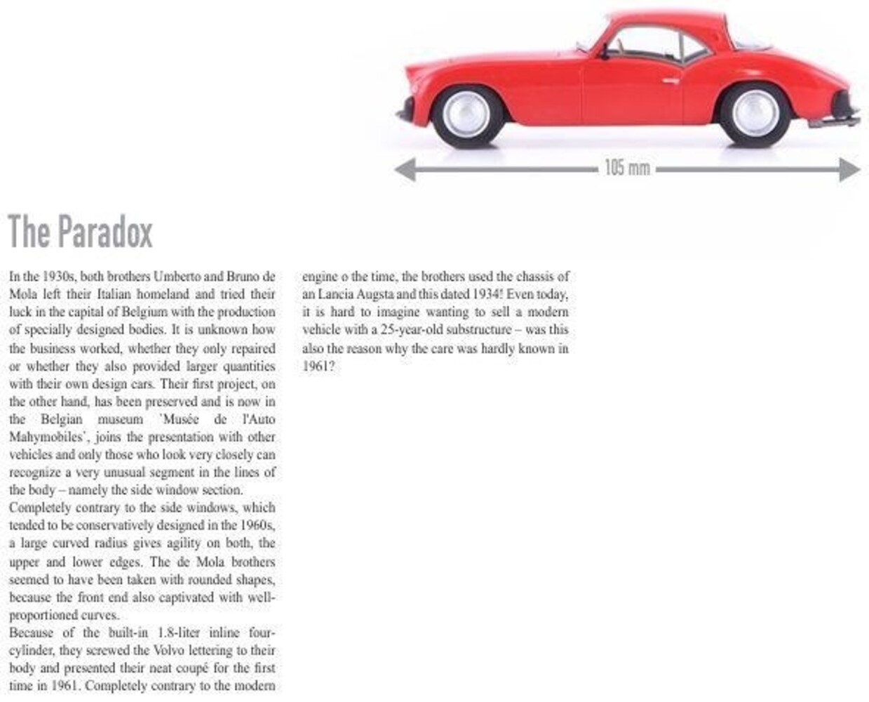 Volvo Volvo 1800S Coupe de Mola Belgium-Sweden 1961 - 1:43 - Autocult