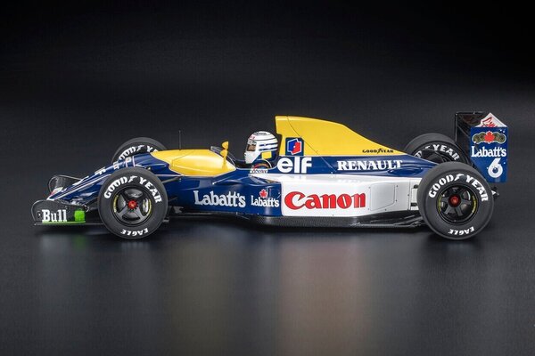 Formule 1 Williams FW14B Renault #6 2nd GP UK 1992 + Pilot Figure (R.Patrese) - 1:12 - GP Replicas