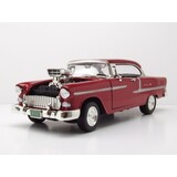 Chevrolet Chevrolet Bel Air Custom Hot Rod + Blown Engine + New Rims and Wheels 1955 - 1:18 - Motor Max