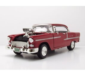 Chevrolet Chevrolet Bel Air Custom Hot Rod + Blown Engine + New Rims and Wheels 1955 - 1:18 - Motor Max
