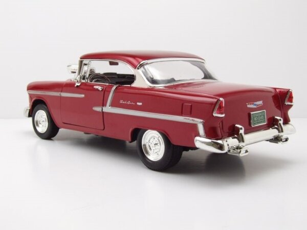 Chevrolet Chevrolet Bel Air Custom Hot Rod + Blown Engine + New Rims and Wheels 1955 - 1:18 - Motor Max
