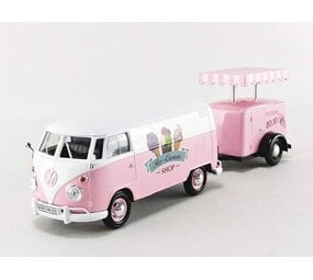 Volkswagen Volkswagen T1 (Type 2) Van + Trailer 1 Axle 'Ice Cream Set' - 1:24 - Motor Max