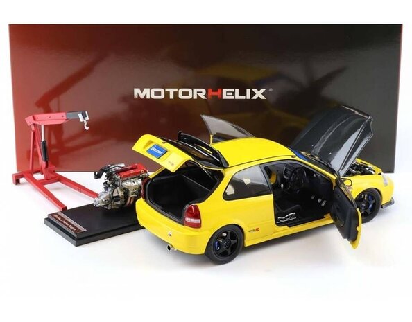 Honda Honda Civic EK9 Type R "Spoon' + Engine + Accessories 1999 - 1:18 - MotorHelix Honda Honda Civic EK9 Type R "Spoon' + Engine + Accessories 1999 - 1:18 - MotorHelix
