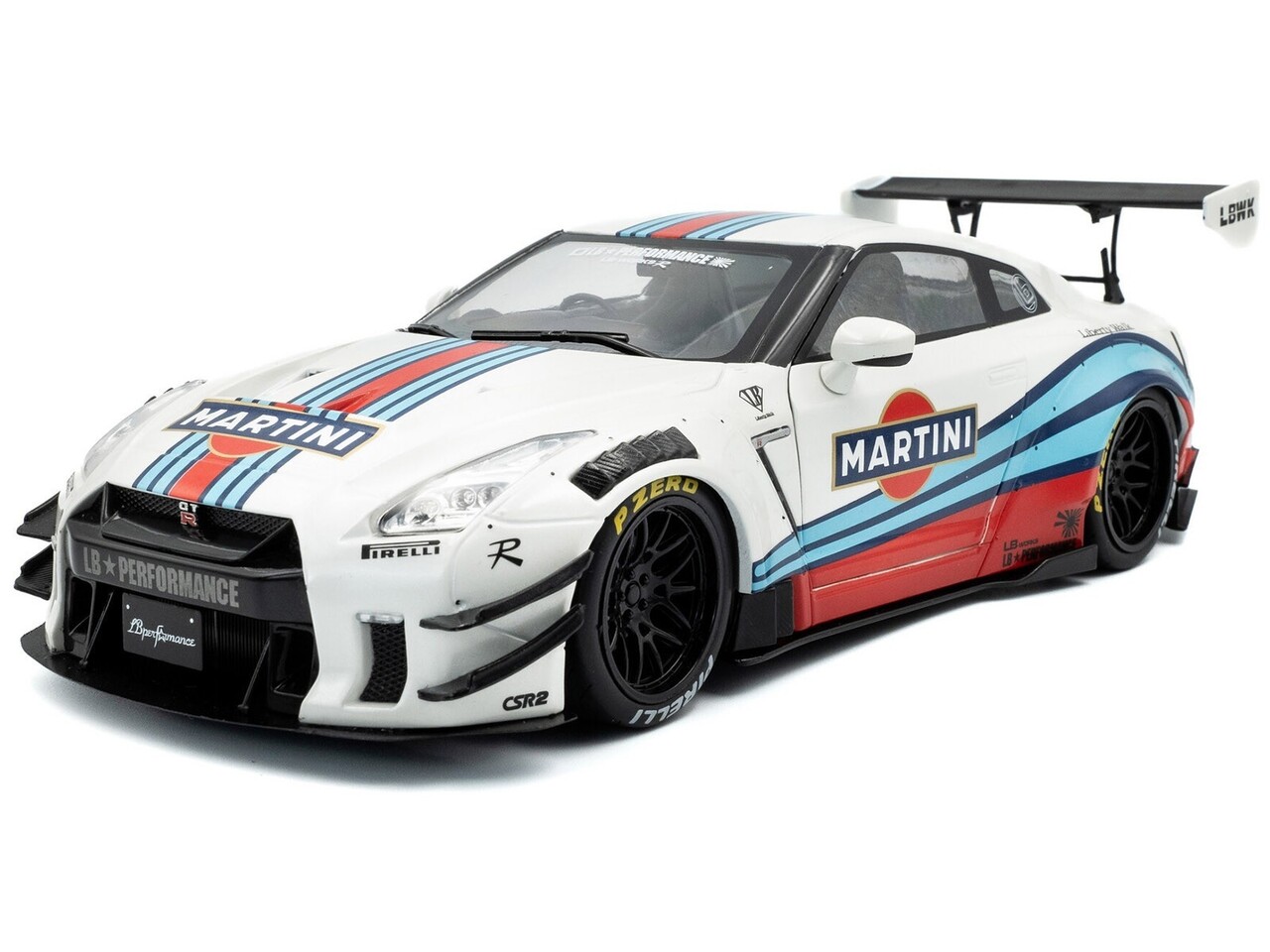 Nissan Nissan GT-R (R35) RHD Liberty Walk Body Kit 2.0 Martini 2024  - 1:18 - Solido
