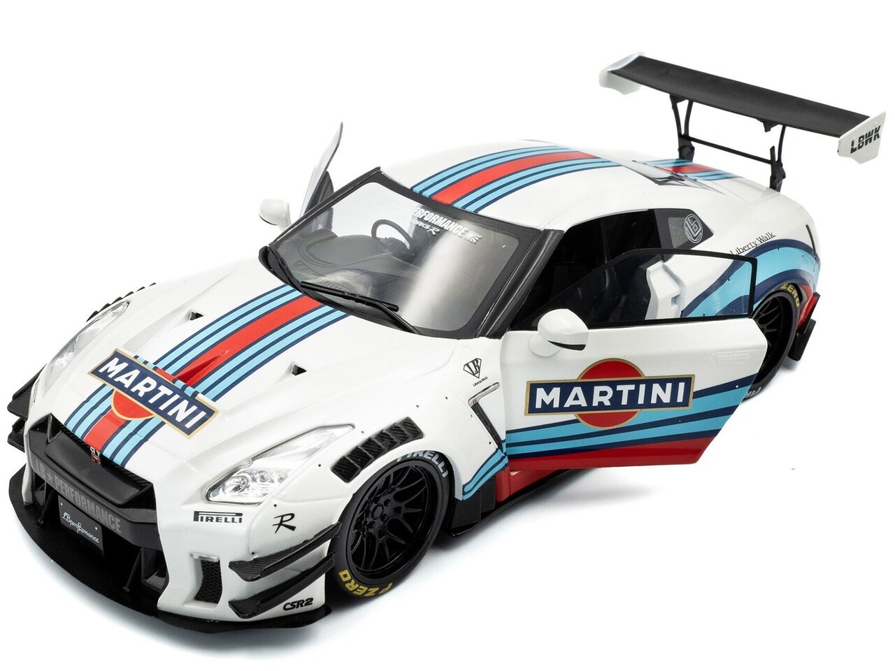 Nissan Nissan GT-R (R35) RHD Liberty Walk Body Kit 2.0 Martini 2024  - 1:18 - Solido