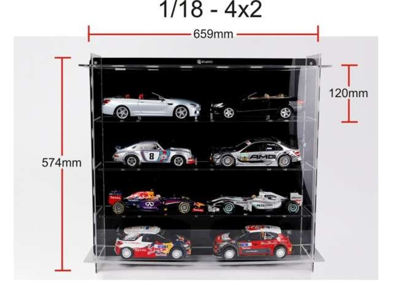 Atlantic Acrylic Multicase For Eight 1:18 Scale Cars (4x2) - 1:18 - Atlantic