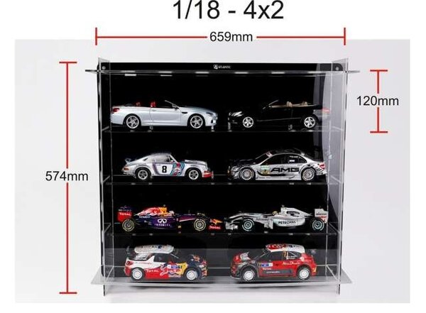 Atlantic Acrylic Multicase For Eight 1:18 Scale Cars (4x2) - 1:18 - Atlantic