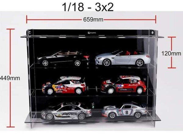 Atlantic Acrylic Multicase For Six 1:18 Scale Cars (3x2) - 1:18 - Atlantic
