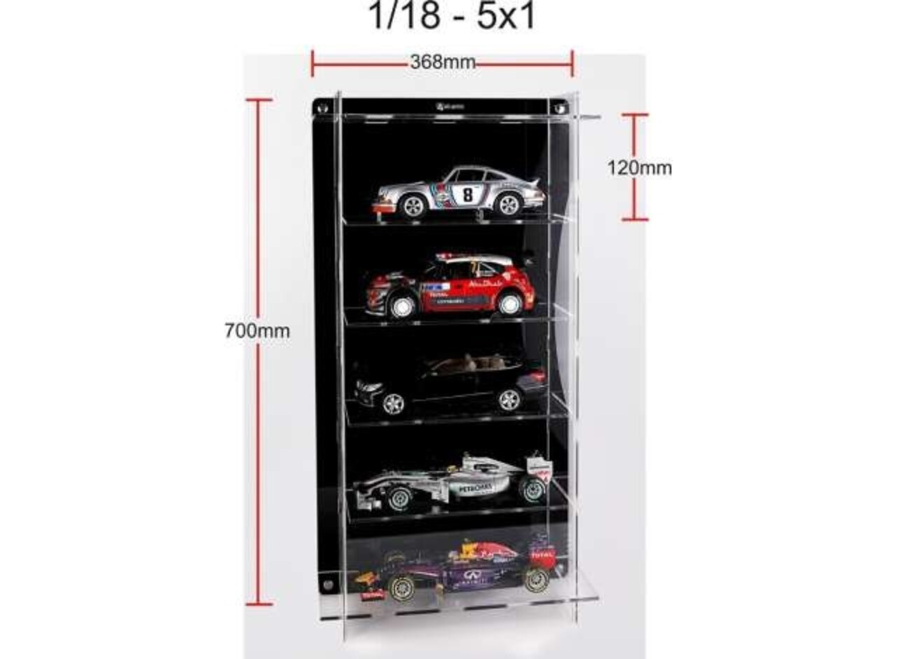 Atlantic Acrylic Multicase For Five 1:18 Scale Cars (5x1) - 1:18 - Atlantic