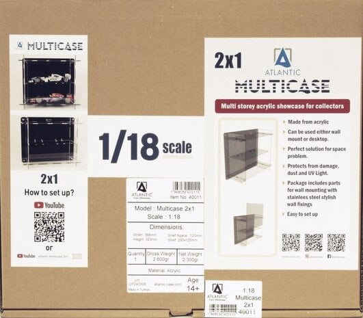 Atlantic Acrylic Multicase For Two 1:18 Scale Cars (2x1) - 1:18 - Atlantic