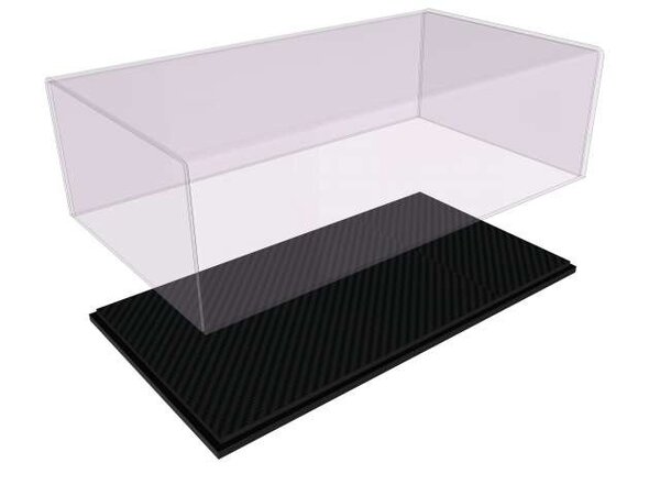 Atlantic  Acrylic Display Case Stuttgart + Black Carbon Base - 1:18 - Atlantic