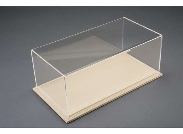 Atlantic  Acrylic Display Case Maranello with Beige Leather Base - 1:18 - Atlantic