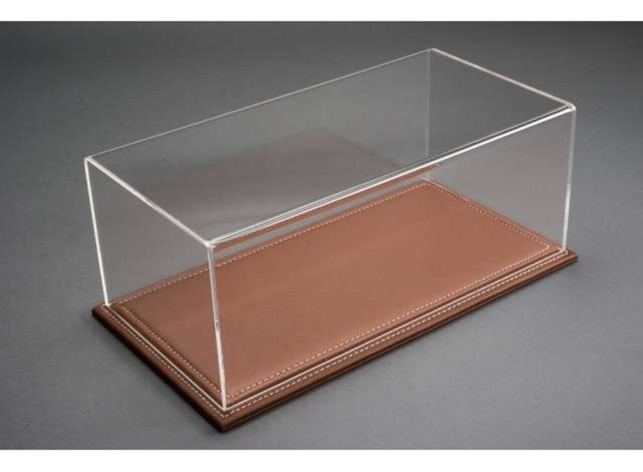 Atlantic  Acrylic Display Case Maranello with Brown Leather Base - 1:18 - Atlantic