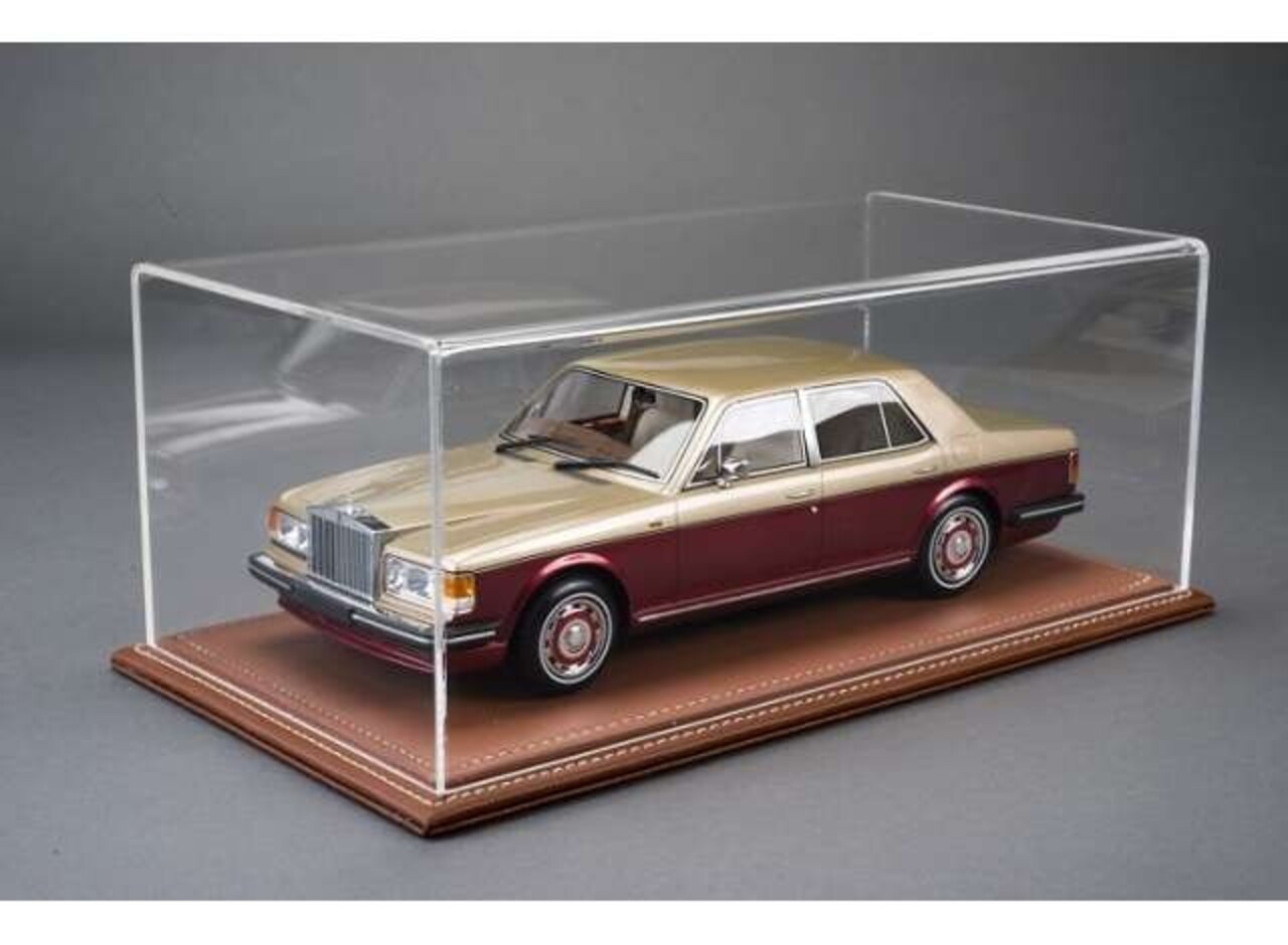 Atlantic  Acrylic Display Case Maranello with Brown Leather Base - 1:18 - Atlantic