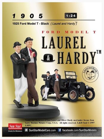 Ford Ford Model T 1925 + 2 Figures: Laurel & Hardy - 1:24 - Sun Star Ford Ford Model T 1925 + 2 Figures: Laurel & Hardy - 1:24 - Sun Star