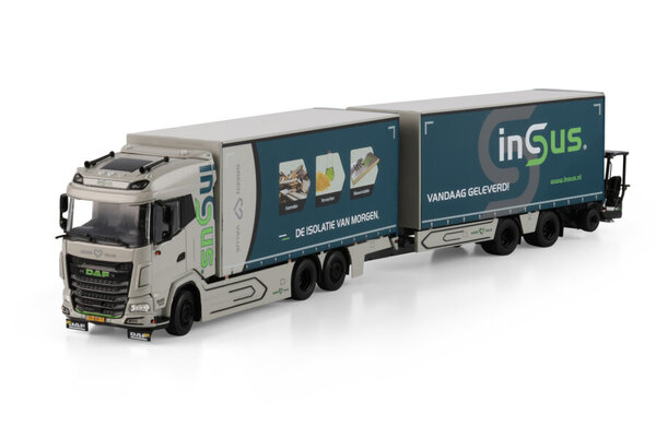 DAF DAF XG 6x2 Tag Axle Riged Curtain Side Combi + Forklift 'INSUS B.V.' - 1:50 - WSI Models DAF DAF XG 6x2 Tag Axle Riged Curtain Side Combi + Forklift 'INSUS B.V.' - 1:50 - WSI Models