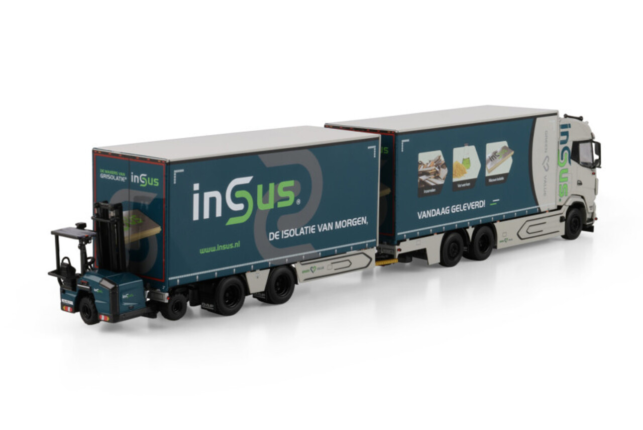 DAF DAF XG 6x2 Tag Axle Riged Curtain Side Combi + Forklift 'INSUS B.V.' - 1:50 - WSI Models DAF DAF XG 6x2 Tag Axle Riged Curtain Side Combi + Forklift 'INSUS B.V.' - 1:50 - WSI Models