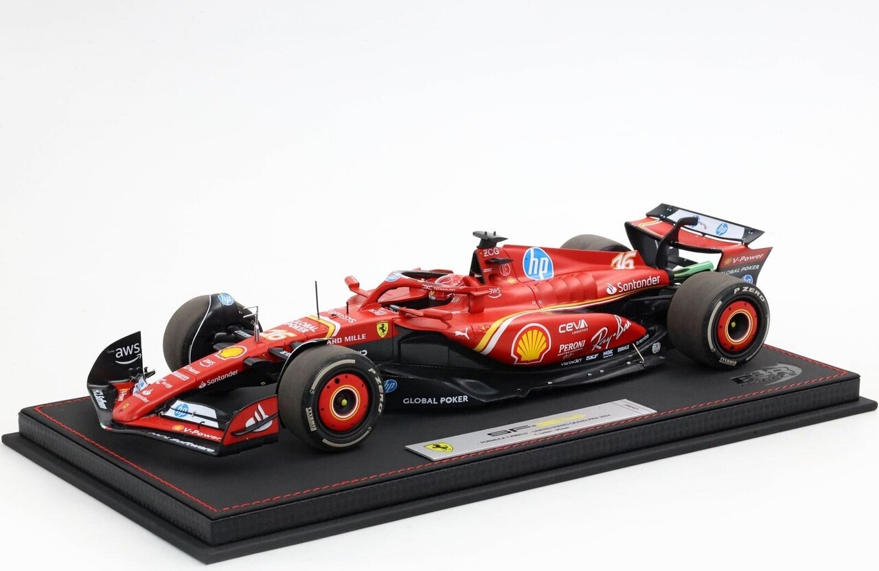 Formule 1 Ferrari F1 SF-24 #16 Team Scuderia Ferrari Winner GP Monza Italy 2024 (C.Leclerc) + Showcase - 1:18 - BBR