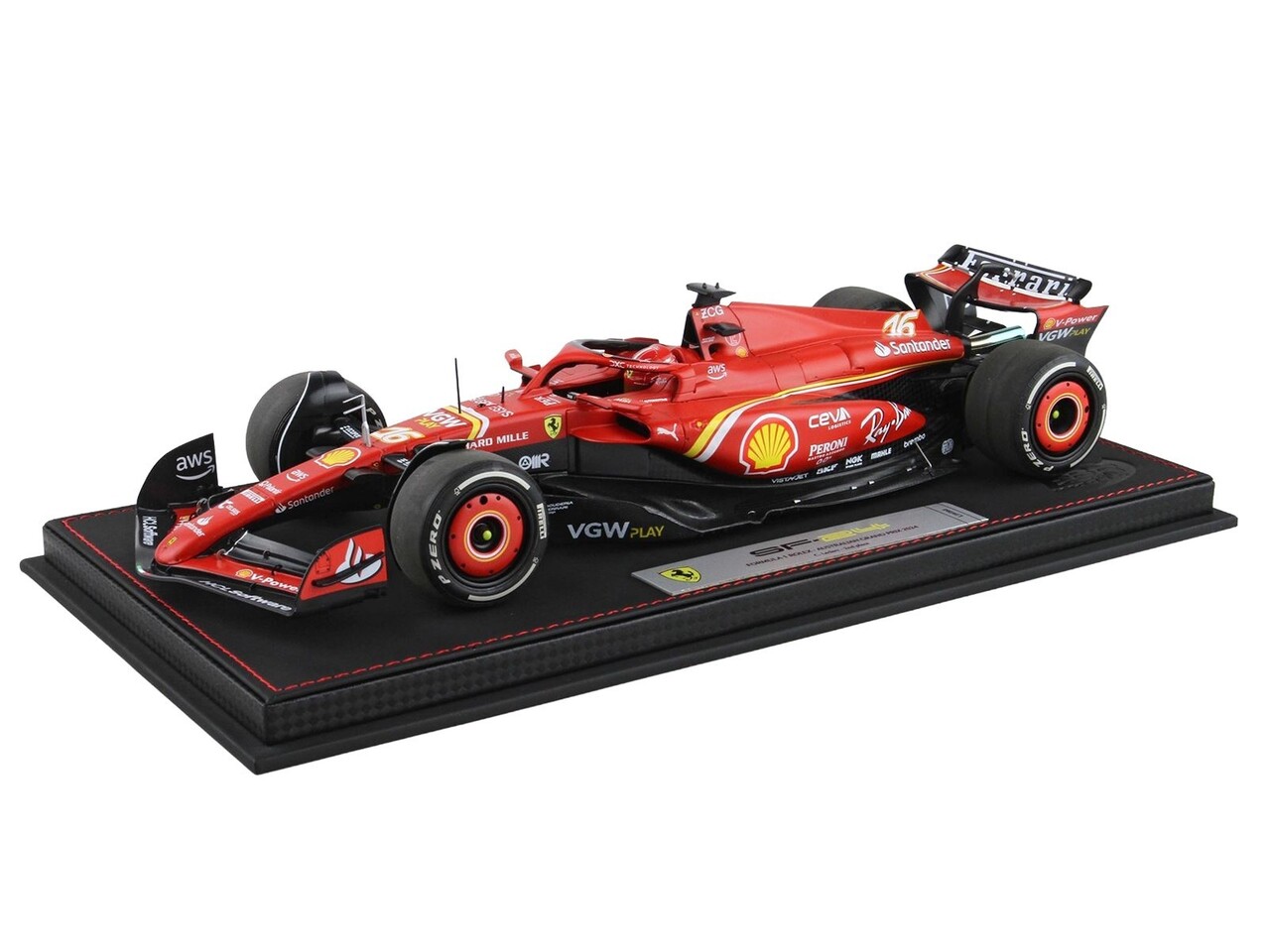 Formule 1 Ferrari F1 SF-24 #16 Team Scuderia Ferrari 2nd GP Australia 2024 C.Leclerc + Showcase - 1:18 - BBR Formule 1 Ferrari F1 SF-24 #16 Team Scuderia Ferrari 2nd GP Australia 2024 C.Leclerc + Showcase - 1:18 - BBR