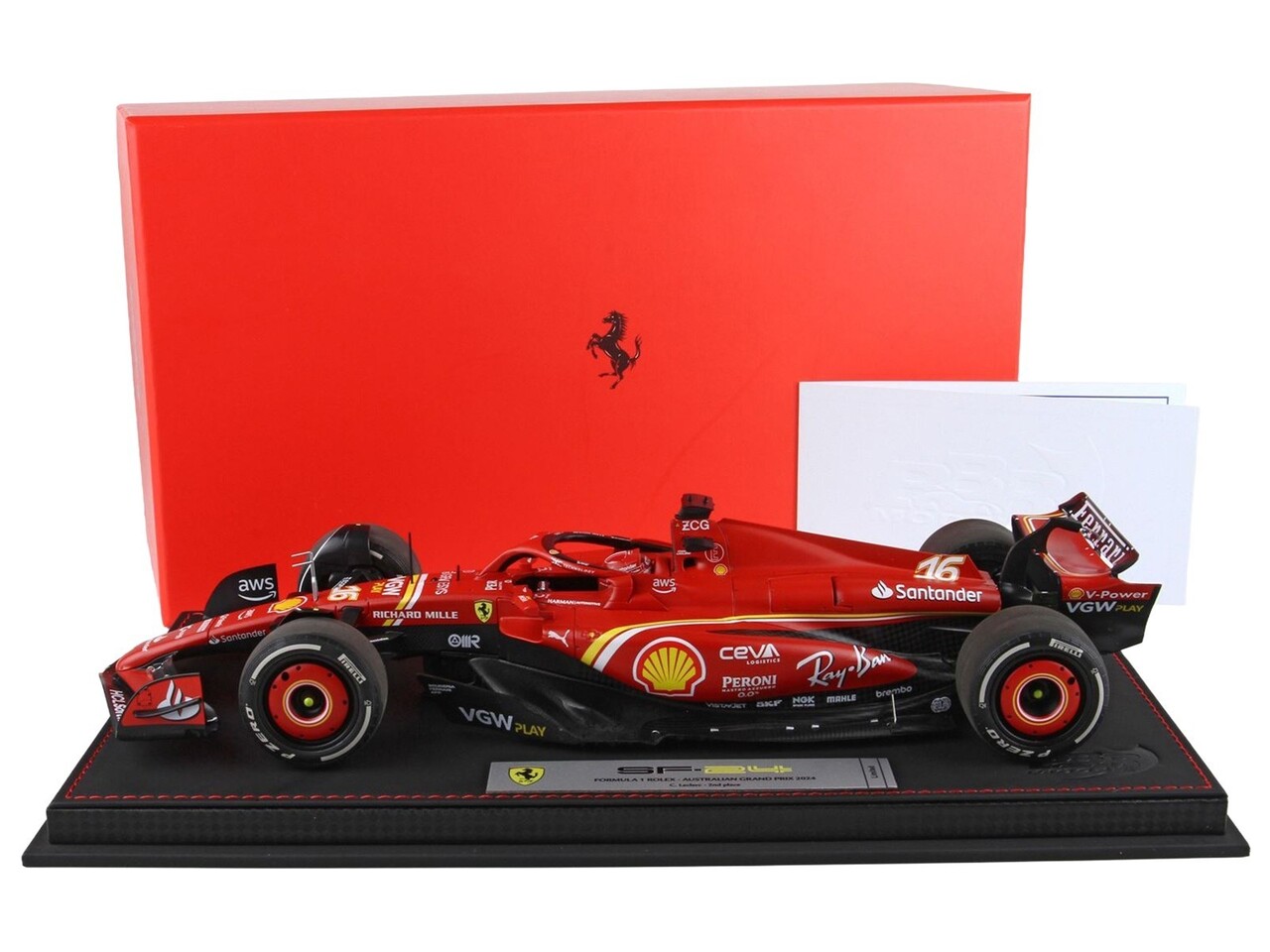 Formule 1 Ferrari F1 SF-24 #16 Team Scuderia Ferrari 2nd GP Australia 2024 C.Leclerc + Showcase - 1:18 - BBR Formule 1 Ferrari F1 SF-24 #16 Team Scuderia Ferrari 2nd GP Australia 2024 C.Leclerc + Showcase - 1:18 - BBR