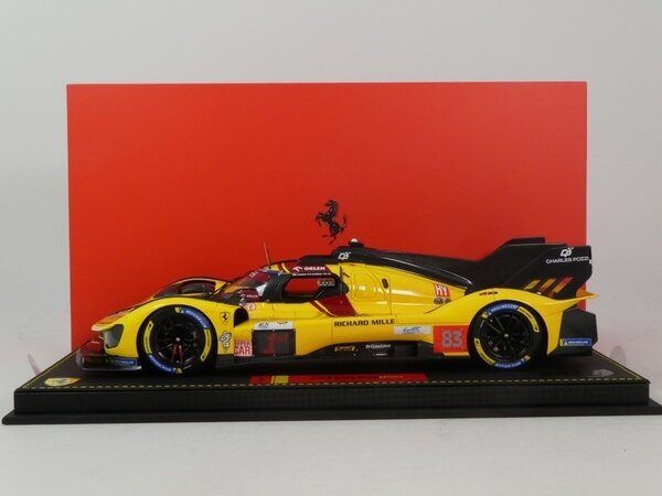 Ferrari Ferrari F499P 3.0L Turbo V6 #83 Team AF Corse Winner 24H Le Mans 2025 + Showcase - 1:18 - BBR Ferrari Ferrari F499P 3.0L Turbo V6 #83 Team AF Corse Winner 24H Le Mans 2025 + Showcase - 1:18 - BBR