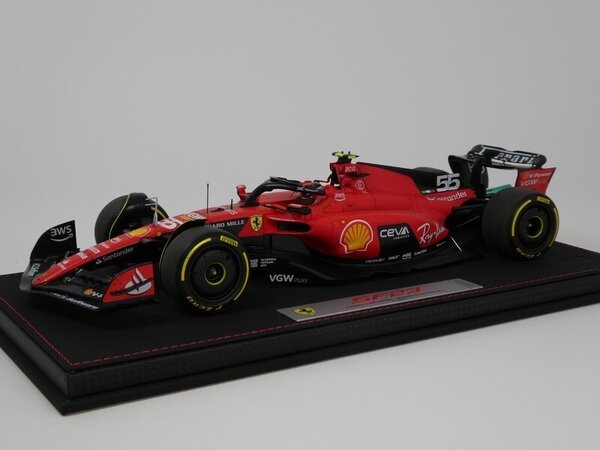 Formule 1 Ferrari F1 SF-23 #55 Team Scuderia GP Spa Belgium 2023 C.Sainz + Showcase - 1:18 - BBR Formule 1 Ferrari F1 SF-23 #55 Team Scuderia GP Spa Belgium 2023 C.Sainz + Showcase - 1:18 - BBR