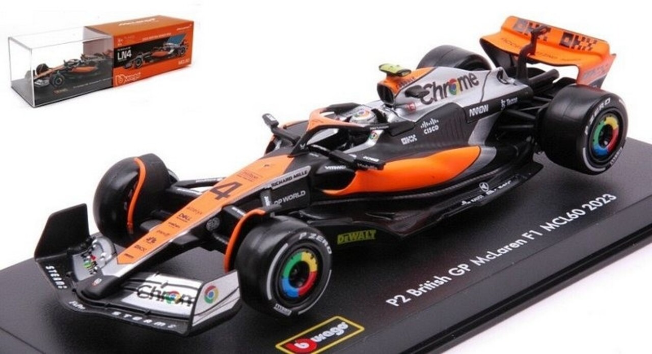 Formule 1 McLaren F1 MCL60 #4 Team McLaren British GP 2023 (L. Norris) + Pilot + Showcase - 1:43 - Bburago