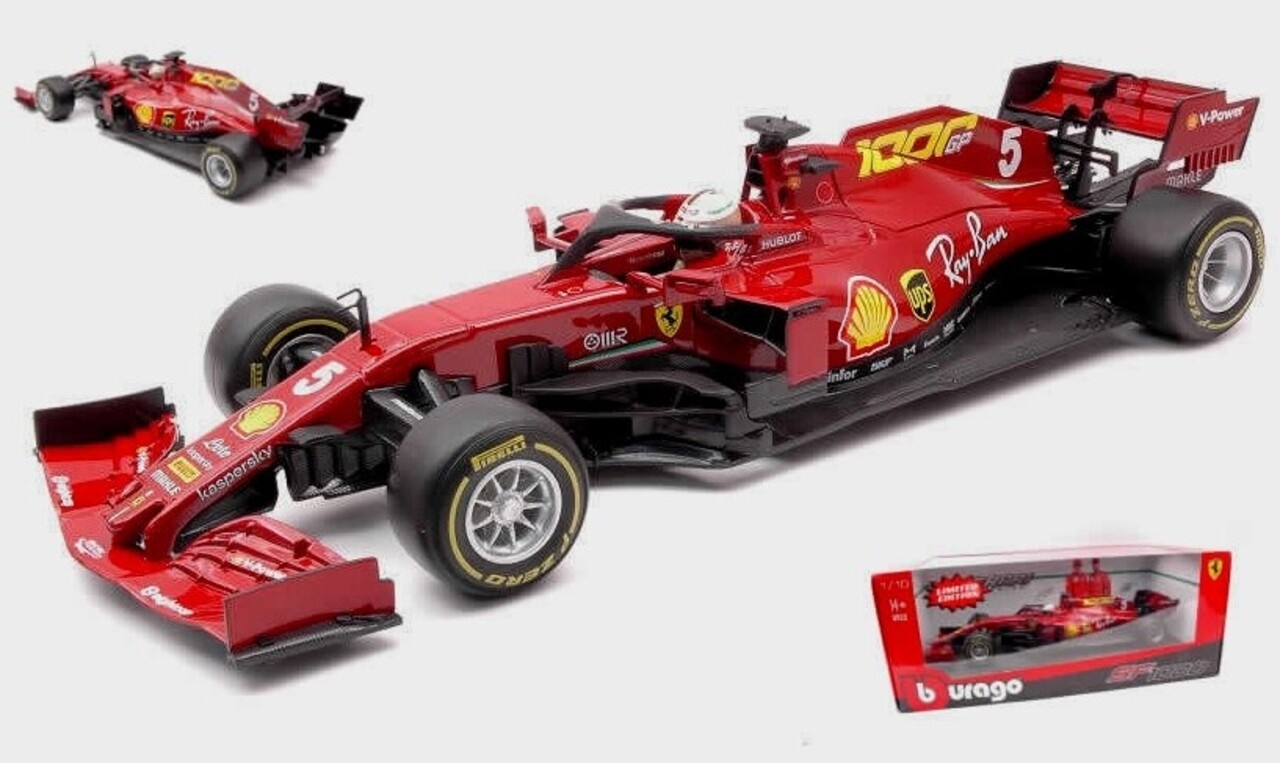 Formule 1 Ferrari SF1000 Team Scuderia Ferrari #5 1000th GP Tuscany 2020 (S.Vettel) - 1:18 - Bburago Formule 1 Ferrari SF1000 Team Scuderia Ferrari #5 1000th GP Tuscany 2020 (S.Vettel) - 1:18 - Bburago