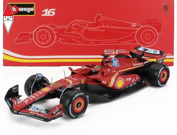 Formule 1 Ferrari SF-24 #16 Team Scuderia Ferrari Winner GP Monza (I) 2024 C. Leclerc + Showcase - 1:18 - Bburago Formule 1 Ferrari SF-24 #16 Team Scuderia Ferrari Winner GP Monza (I) 2024 C. Leclerc + Showcase - 1:18 - Bburago
