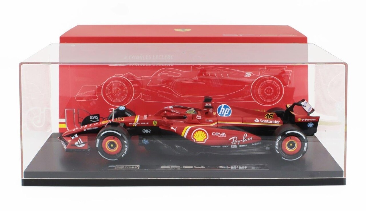 Formule 1 Ferrari SF-24 #16 Team Scuderia Ferrari Winner GP Monza (I) 2024 C. Leclerc + Showcase - 1:18 - Bburago Formule 1 Ferrari SF-24 #16 Team Scuderia Ferrari Winner GP Monza (I) 2024 C. Leclerc + Showcase - 1:18 - Bburago