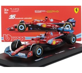 Formule 1 Ferrari F1-75 #16 Team Scuderia Ferrari 3rd GP Miami 2024 + Pilot + Showcase (C.Leclerc) - 1:43 - Bburago Formule 1 Ferrari F1-75 #16 Team Scuderia Ferrari 3rd GP Miami 2024 + Pilot + Showcase (C.Leclerc) - 1:43 - Bburago