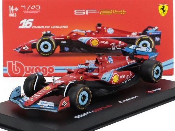 Formule 1 Ferrari F1-75 #16 Team Scuderia Ferrari 3rd GP Miami 2024 + Pilot + Showcase (C.Leclerc) - 1:43 - Bburago Formule 1 Ferrari F1-75 #16 Team Scuderia Ferrari 3rd GP Miami 2024 + Pilot + Showcase (C.Leclerc) - 1:43 - Bburago