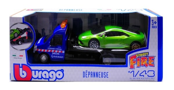 Car Transporter Flatbed Car Transporter + Lamborghini Huracan - 1:43 - Bburago Car Transporter Flatbed Car Transporter + Lamborghini Huracan - 1:43 - Bburago